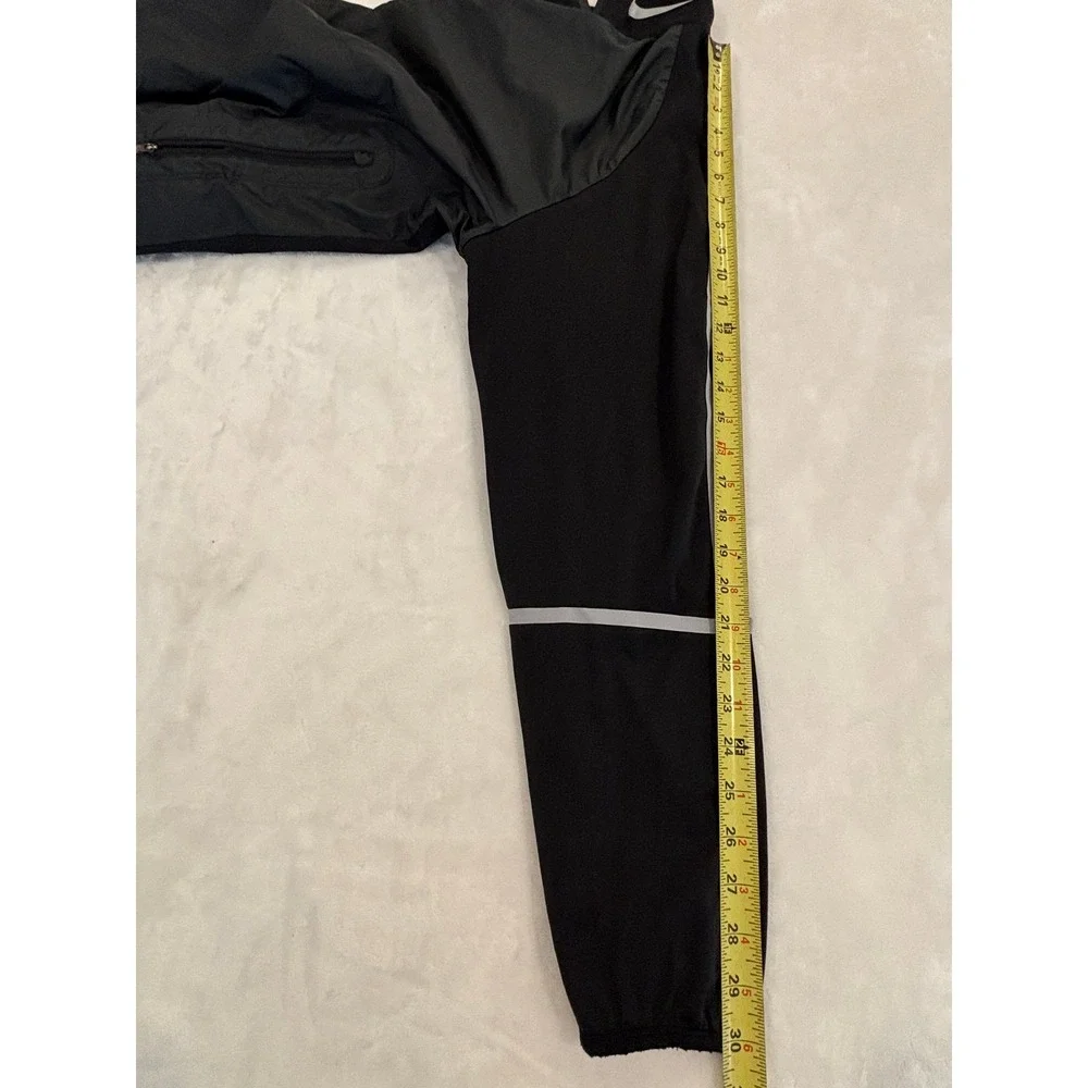 Nike Golf Mens Large Black Full Zip Windbreaker Jacket Reflective Grey L